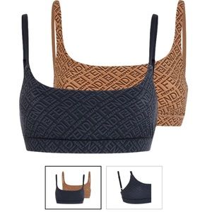 Fendi x SKIMS Pack of 2 Scoop Bralette
Black/California